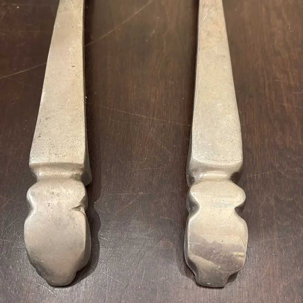 Salad Fork and Spoon Oxidized Aluminum